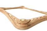 Birch Wood Wall Mirror: Contemporary Carved Design