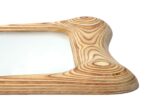 Birch Wood Wall Mirror: Contemporary Carved Design - Image 2