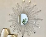Glam Starburst Mirror, Rhinestones Accent Mirrors, 30 Inch