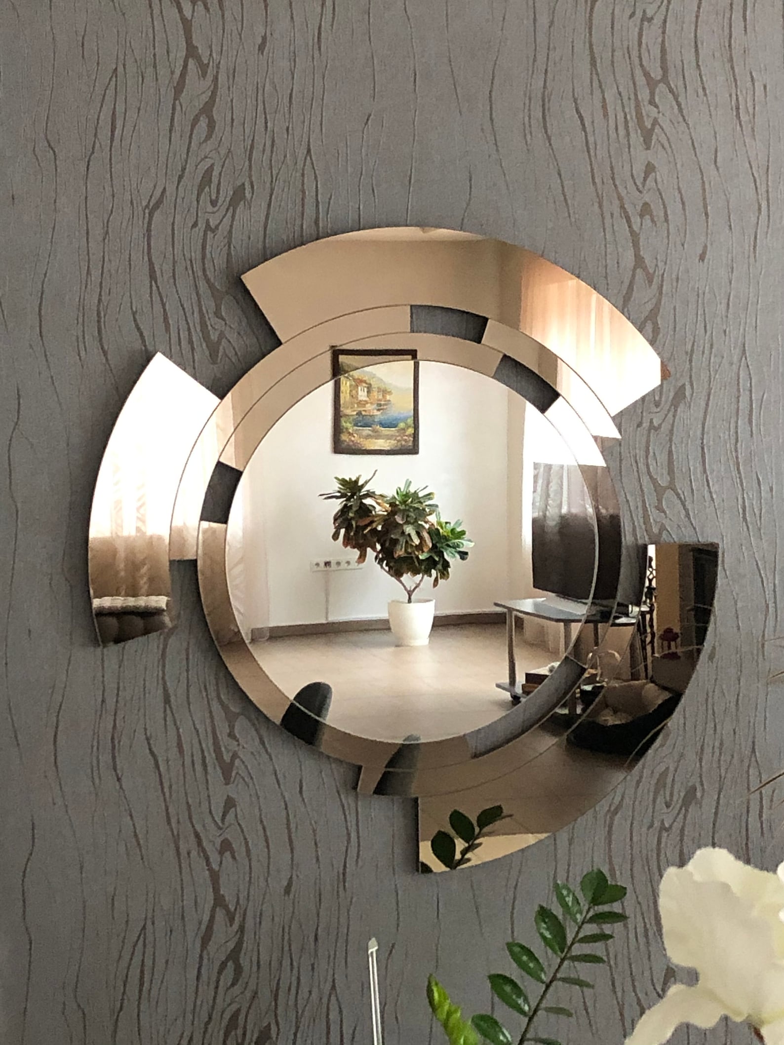 il_1588xN.2886736354_8dl5.jpg Wall Mirror Large,Home Decor,Asymmetrical Mirror,Aesthetic Boho Modern Mirror,Wall Decor,Luxury Mirror,Bedroom Decor,Living Room Decor - Image 1