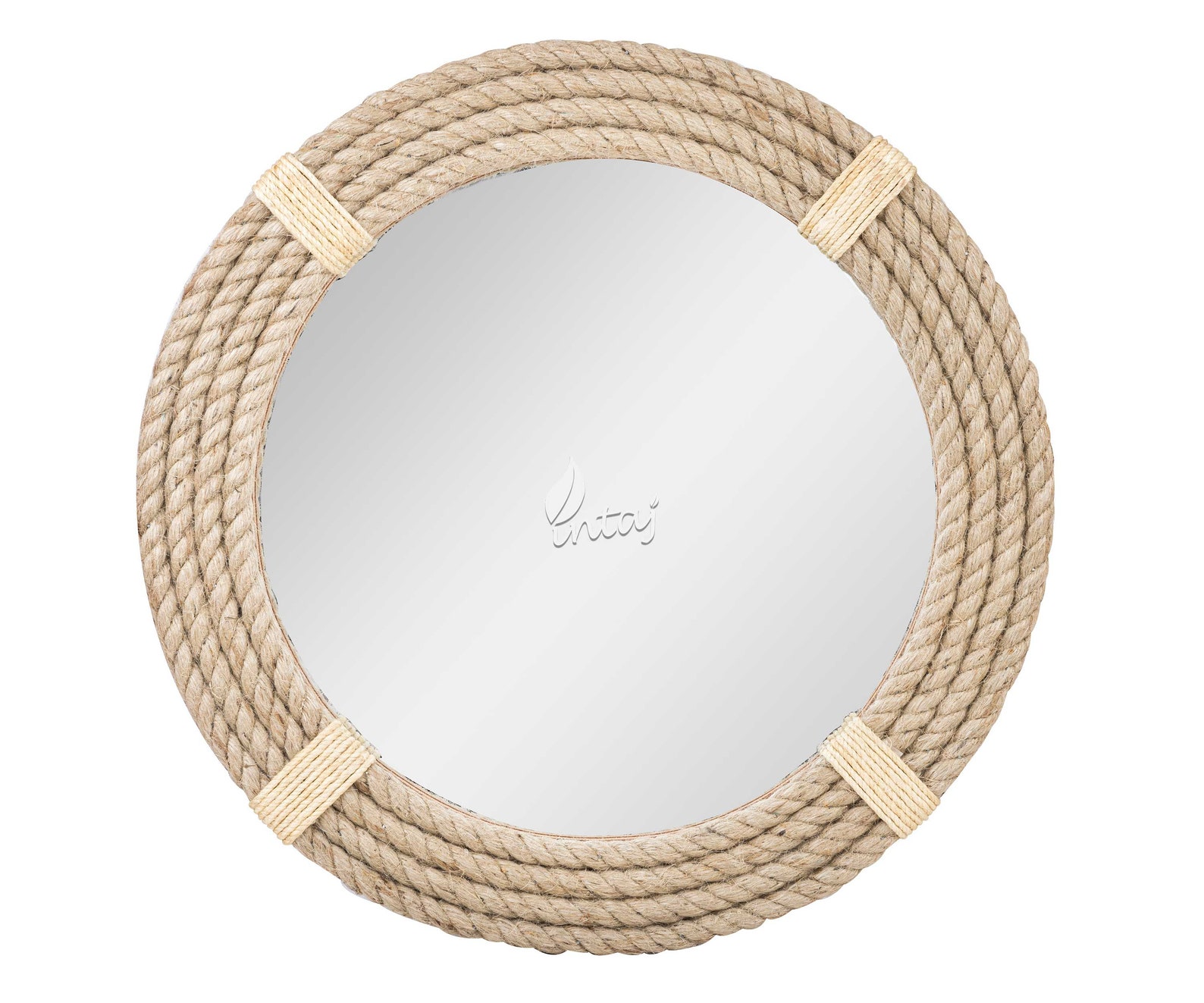 il_1588xN.3828141807_hegz.jpg Handmade Nautical Rope Mirror: Coastal Farmhouse Wall Decor - Image 1