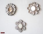 Small Accent Wall Mirror set 3, Decorative Round mirror 6" for room decor | Peruvian Handmade Mirror with silver leaf | Home christmas gifts - Image 2