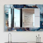 Entryway Hallway Mirror for Bathroom Vanity, Decorative Mirror on Tempered Glass, Living Room Mirror, Luxury Home Decor, Aesthetic Mirror