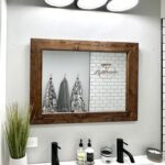 Bathroom Mirror,Farmhouse Rustic Natural Wood Framed Mirror,USA Handmade Mirror,Bath Wall Mirror,Vanity Mirror,Hallway Entryway Decor,Modern