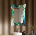 Asymmetrical Mirror, Irregular Mirror, Mirror Wall Decor on Tempered Glass, Entryway Hallway Mirror, Mirror for Bathroom, Luxury Home Decor