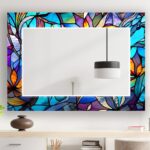 Stained Glass Effect Wall Mirror: Vibrant Bohemian Decor