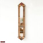 Handmade Long thin mirror 39.9" tall from Peru for Wall home Decorative | narrow vintage style gold Mirror for living room, hallway | Gifts