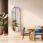 Framed Oval Mirror Wall Decor , Full Length Oval Bathroom Mirror , Elegant Bedroom Wall Mirror , Pill Shaped Mirror