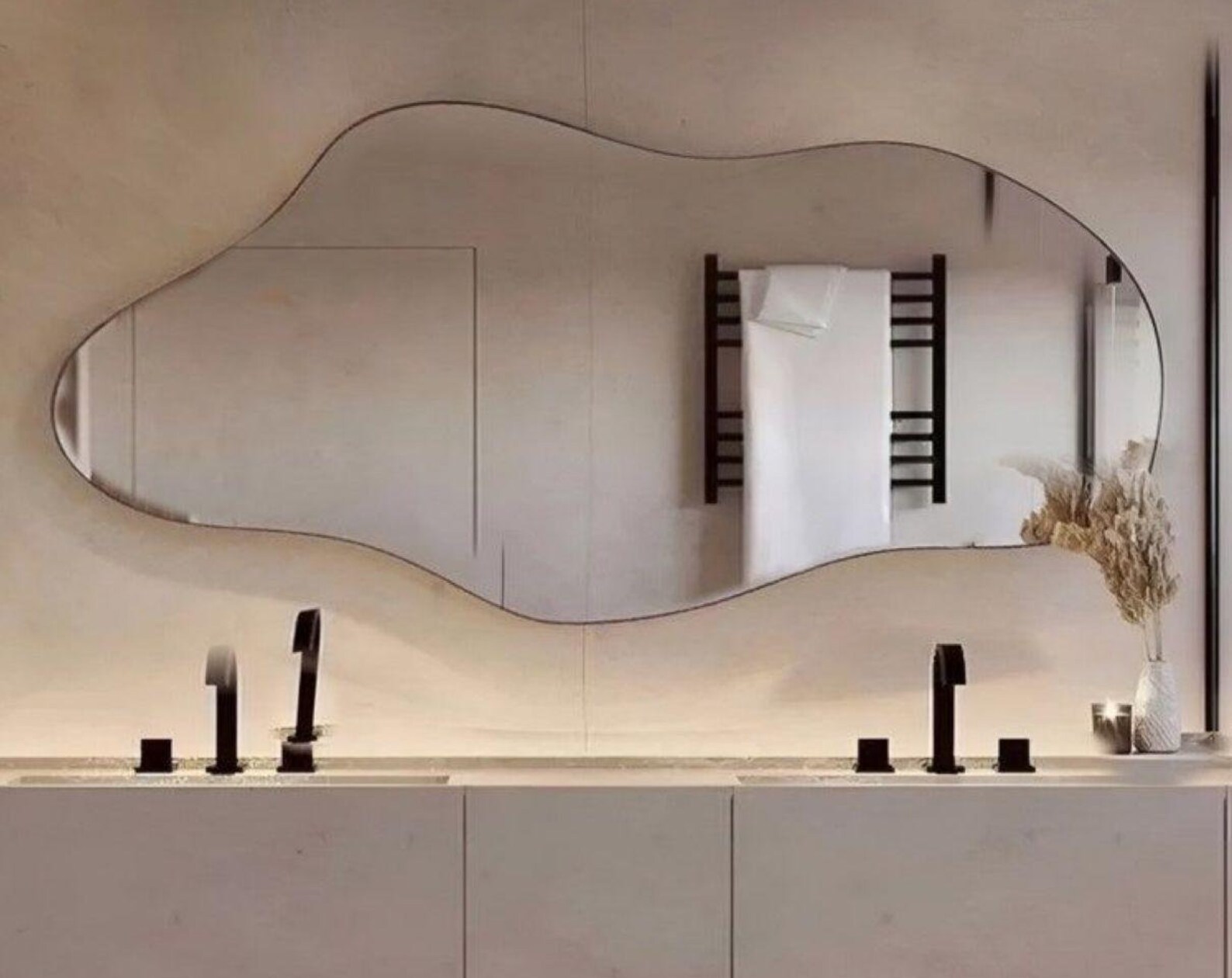 il_1588xN.6156025054_6lj4.jpg Asymmetrical Frameless Full Body Mirror, Irregular Wall Mirror - Image 1