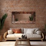 Aesthetic Mirror for Bathroom, Entryway Hallway Mirror, Decorative Vanity Mirror on Tempered Glass, Luxury Home Decor, Living Room Mirror