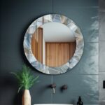 Tempered Glass Round Wall Mirror: Modern Bathroom Vanity Decor