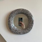 Small wall mirror Ceramic mirror Funky mirror Handmade mirror Ceramic wall art