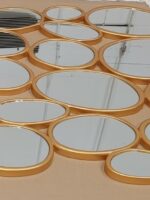 Gold Decorative Mirror with Pebble-Shaped Design – Modern Wall Mirror for Living Room, Bedroom & Entryway - Image 2