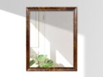 Caramel Burl Mirror Rich Brown Traditional Custom Picture Frame Statement Piece Home Decor Classic Decor Wall Mirror Bathroom Custom Sizes - Image 3