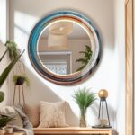 Handmade Tempered Glass Round Wall Mirror: Modern Bathroom Decor