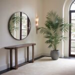 Freya Obsidian Round Wall Mirror: Elegant Minimalist Home Decor