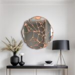 Luxury Copper Statement Mirror – Geometric Glam Accent for Entryway, Living Room & Bedroom