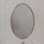Handmade Oval Brass Wall Mirror: Antique Silver Finish
