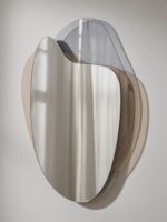Asymmetric Wall Squiggle Mirror: Bronze & Smoked Glass, Modern Floating Decor - Image 2