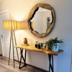 Solid Olive Wood Circle Wall Mirror, Handmade Rustic Round Mirror, Live Edge Wood Wall Mirror, Organic Egde Natural Mirror for Entryway - Image 5