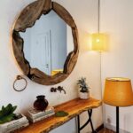 Solid Olive Wood Circle Wall Mirror, Handmade Rustic Round Mirror, Live Edge Wood Wall Mirror, Organic Egde Natural Mirror for Entryway - Image 6