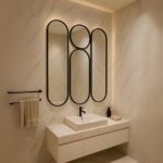 Decorative Contemporary Oval Mirror Set - Wall Hanging Mirror for Living Room Decor - Aesthetic Tall Entryway Mirror - Modern Set of Mirrors - Image 3
