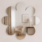 Silver Mirror Acrylic Daisy Wall Mirror Cutout – Modern Floral Home Decor, Flower-Shaped Accent Mirror for Bedroom, Living Room, or Entryway