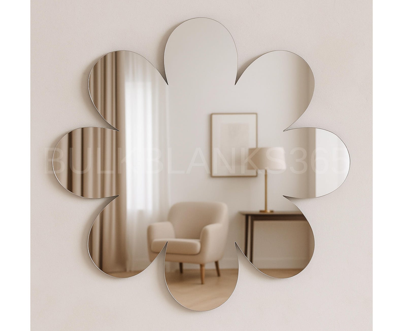 il_1588xN.7146203631_657w.jpg Silver Mirror Acrylic Daisy Wall Mirror Cutout – Modern Floral Home Decor, Flower-Shaped Accent Mirror for Bedroom, Living Room, or Entryway - Image 1