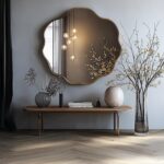 Scalloped Gold Frame Wall Mirror, Luxury Asymmetrical Vanity Mirror, Modern Decorative Bathroom Mirror, Elegant Wavy Edge Mirror for Bedroom - Image 5