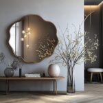 Scalloped Gold Frame Wall Mirror, Luxury Asymmetrical Vanity Mirror, Modern Decorative Bathroom Mirror, Elegant Wavy Edge Mirror for Bedroom - Image 2