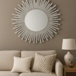 Handmade Crystal Burst Wall Mirror – Modern Sunburst Design, Luxury Home Wall Decor