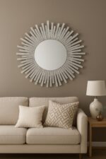Handmade Crystal Burst Wall Mirror – Modern Sunburst Design, Luxury Home Wall Decor - Image 2