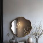 Scalloped Gold Frame Wall Mirror, Luxury Asymmetrical Vanity Mirror, Modern Decorative Bathroom Mirror, Elegant Wavy Edge Mirror for Bedroom - Image 4