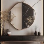 Modern Round Wall Mirror – Bathroom Vanity Mirror, Decorative Gold or Silver Frame, Large Circular Home Decor