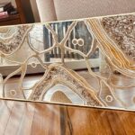 Crystal Resin Art Mirror 60 Inches, 24k Gold Silver Rectangle Mirror Stand, Geode Quartz, Geode, Z Gallerie, Gift, Functional Art, Je Hlobik