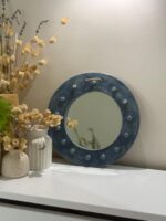 Handmade Ceramic Wall Mirror, Boho Clay Mirror, Rustic Pottery Frame, Unique Home Decor - Image 3