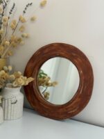 Handmade Ceramic Wall Mirror, Boho Clay Mirror, Rustic Pottery Frame, Unique Home Decor - Image 4