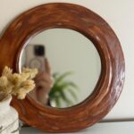 Handmade Ceramic Wall Mirror, Boho Clay Mirror, Rustic Pottery Frame, Unique Home Decor