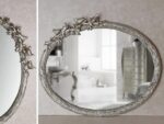 Bird Oval Silver Wall Mirror / Handmade Resin Frame / 21x26 inches - Image 4