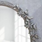 Bird Oval Silver Wall Mirror / Handmade Resin Frame / 21x26 inches - Image 5