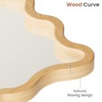 Solid Wood Frame Wavy Wall Mirror, Handcrafted Vanity Mirror for Bathroom & Entryway - Image 6
