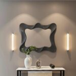 Luxury Anthracite Wavy Wall Mirror – Modern Organic Shape Mirror for Entryway, Living Room & Bathroom | EnzHomeDecor
