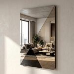 Geometric Wall Mirror: Black, Bronze & Clear Glass - Modern Minimalist Decor
