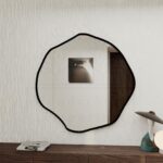Modern Mirror Decor with Metal Frame, Asymmetrical Wall Mirror - Image 6