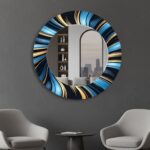 Circle Wall Mirror Decor, Modern Round Home Mirror for Bedroom Living Room Hallway, Clean Contemporary Style
