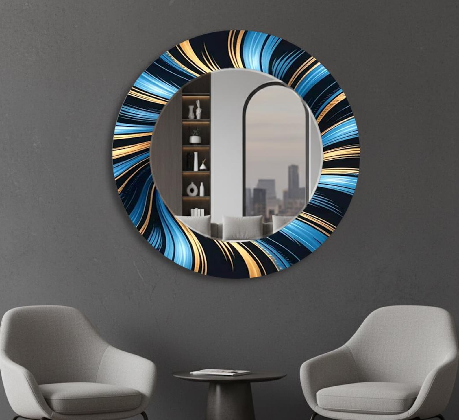 il_1588xN.7513865614_gjlg.jpg Circle Wall Mirror Decor, Modern Round Home Mirror for Bedroom Living Room Hallway, Clean Contemporary Style - Image 1