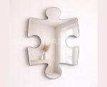 Puzzle Piece Mirror Wall Decor, Silver Acrylic Mirror, Modern Minimalist Wall Mirror, Neutral Home Decor, Unique Shape Mirror
