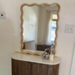 Solid Wood Frame Wavy Wall Mirror, Handcrafted Vanity Mirror for Bathroom & Entryway - Image 3