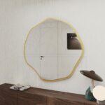 Modern Mirror Decor with Metal Frame, Asymmetrical Wall Mirror - Image 7