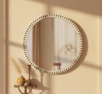 Round Bone Inlay Mirror | Handcrafted Wall Mirror | Bohemian Home Decor